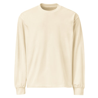 Front view of an longsleeve in beige. There is no design on the front.