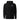 Front view of a hoodie in black. A small graphic sits high on the left chest: a loose, hand-drawn halo ring in white tilted above a sharp six-pointed star in soft violet. Both shapes print flat, the ring's brushed edges left rough and unfinished.