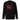 Back view of an sweatshirt in black. HSR Evernight inspired design shows a large abstract red flower graphic in the center. Above the flower, text reads “veil” with a red circular stamp containing a chinese character.