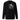 Back view of an sweatshirt in black. Design shows a rectangular grayscale graphic centered on the upper back showing a lighthouse shining into darkness. Above the image is a yellow label reading “LIGHTKEEPER,” surrounded by thin white grid lines and handwritten script text for a technical, conceptual design aesthetic