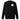 Front view of a sweatshirt in black. A small halftoned panel sits on the left chest: a bare, leafless tree standing over dark undergrowth, printed with a woven fabric texture and rough torn edges. Below it the words "pas seul" are set in a fine serif, the letters scattered and stepping down to the right.