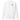 Front view of a sweatshirt in white. A small graphic sits high on the left chest: a loose, hand-drawn halo ring in black tilted above a sharp six-pointed star in soft violet. Both shapes print flat, the ring's brushed edges left rough and unfinished.