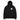 Front view of an oversized hoodie in black. A small halftoned panel sits on the left chest: a bare, leafless tree standing over dark undergrowth, printed with a woven fabric texture and rough torn edges. Below it the words "pas seul" are set in a fine serif, the letters scattered and stepping down to the right.