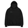 Front view of an oversized hoodie in Black. A small block of type sits high on the chest: three lines of white monospaced capitals reading "HOLLOW AFFAIRS AND NEUTRALIZATION DEPT." above a thin white rule, with "SECTION 6" set beneath it in muted teal.