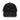 Front view of a corduroy cap in black. The words "pas seul" are embroidered across the front panel in white, the letters set in a fine serif and scattered so they step down and to the right. The cap is an unstructured low-profile six-panel in ridged cotton corduroy, with embroidered eyelets and a metal buckle strap.