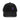 Front view of a corduroy cap in black. An embroidered white halo floats above a six-pointed violet star on the ridged corduroy front panels, above a curved brim on a low-profile crown.