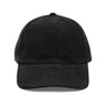 ONCE MORE corduroy cap, black, front, flat