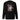 Back view of a solid-colored sweatshirt. A large graphic on the upper back features a high-contrast illustration of the character Blade from Honkai: Star Rail. The portrait is framed by a rectangle and layered with abstract wing-like shapes and fine, sketchy lines.