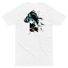 Back view of a solid-colored shirt. A large, high-contrast graphic on the upper back features a stylized illustration of the character Dan Heng from Honkai: Star Rail, framed by abstract angular lines.