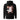 Back view of a solid-colored hoodie. A large, vertical collage graphic on the upper back features a line-art illustration of the character Hu Tao from Genshin Impact. The design is framed by a rectangle and decorated with high-contrast butterflies, flowers, and various text elements.