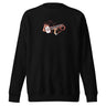 Front view of a solid-colored sweatshirt. A graphic on the chest features the name "Hu Tao" rendered in a mix of high-contrast, blocky, and script-like fonts.