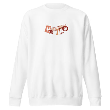 Front view of a solid-colored sweatshirt. A graphic on the chest features the name "Hu Tao" rendered in a mix of high-contrast, blocky, and script-like fonts.