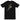 Back view of a solid-colored shirt. A large, vertical collage graphic on the upper back is shaped like a lightning bolt and composed of various abstract textures, lines, and typographic elements.