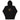 Front view of a solid-colored hoodie. A small graphic on the chest features a high-contrast, crystalline shape with lines radiating from it to create a shattered glass effect. The design is layered over a patterned rectangular block.