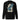 Back view of a solid-colored sweatshirt. A large, vertical collage graphic on the upper back features a high-contrast illustration of a bird in flight, layered with large, stylized East Asian characters and various blocks of text.